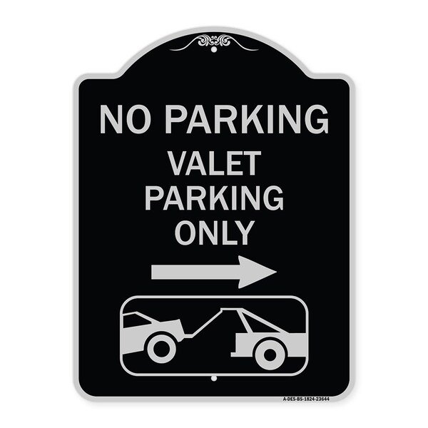 Signmission No Parking Valet Parking Only Heavy-Gauge Aluminum Architectural Sign, 24" x 18", BS-1824-23644 A-DES-BS-1824-23644 - main